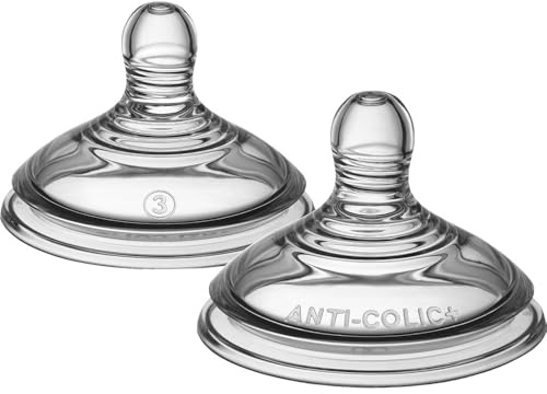 Tommee Tippee avancerade anti-koliska nappar, variabelt flöde, babyutfodring, BPA-fri, set med 2 st
