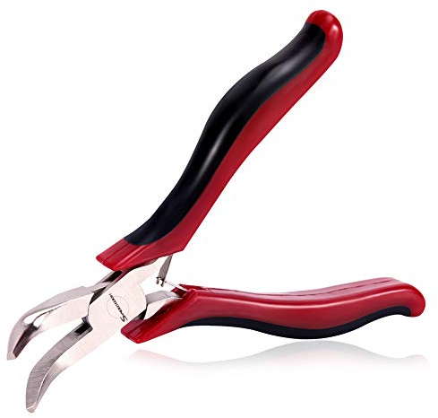 SPEEDWOX Mini Bent Nose Pliers for Jewelry Micro Chain Nose Functional Long Nose Pliers with Spring Professional Tool 45 Degrees Curved Chrome Vanadium Steel 4-1/2 Inches