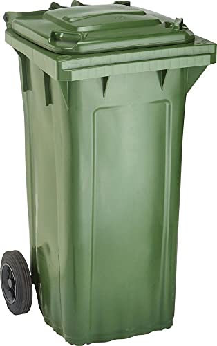 OPV Contenedor de basura grande Wave 120 L con cinta de plástico verde