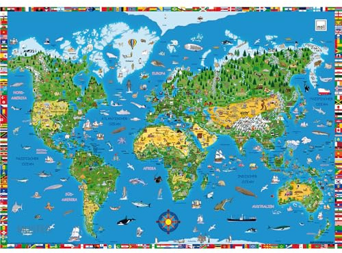 moll Schreibtischunterlage für Kinder | interaktive Unterlage mit nützlichen Lerninhalten | langlebig & kratzfest mit rutschfester Unterseite | verschiedene Motive | Made in Germany
