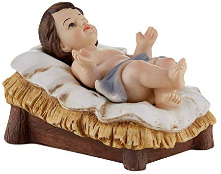 Resin Baby Jesus Christ in Manger 2 Piece Nativity Set, 4 Inch