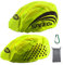 LandJoy Helmüberzug Fahrradhelm Regenschutz Fahrrad Helm Cover Regen mit Reflektoren Elemente, Wasserdicht Windabweisend Atmungsaktiv (2 grün)