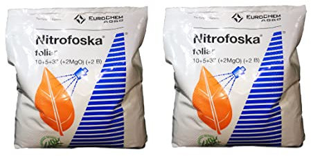 Nitrofoska Abono foliar 10-5-33. 10 KGS. (2x5kgs). Otoño y brotacion. Fertilizante potasico.Abono foliar para olivos
