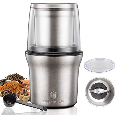 DR MILLS DM-7412N Coffee Grinder Electric and Spice Coffee Grinder with Removable SUS304 Stainless Steel Detachable Cup