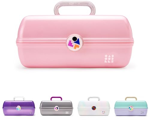Caboodles On-The-Go - Caja de Maquillaje para niñas, Caja organizadora de Maquillaje de plástico Duro, Espejo Integrado, Cierre Seguro para Viajes Seguros, Amplio Almacenamiento para artículos
