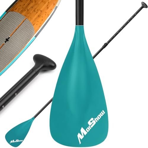 MoiShow SUP-Paddel – Verstellbares 3-teiliges Stand Up Paddle Board Paddel mit einzigartigem Lock-Design, schwimmender Schaft aus Legierung