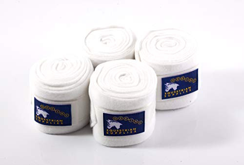 Gee Tac Horse Bandages Leg Wraps Pack of 4 x 3M WHITE