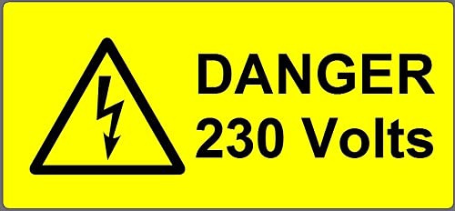 oub4 Danger 230 Volts Warning Labels (100) (230VF)