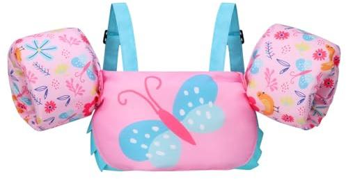Gogokids Chaleco Flotante para Niños con Brazalete, Chaleco Flotador de Natación para,Seguro y Cómodo, Dispositivo de Entrenamiento de Natación para Niños de 2-6 años, 30-50 Libras (14-23 kg)