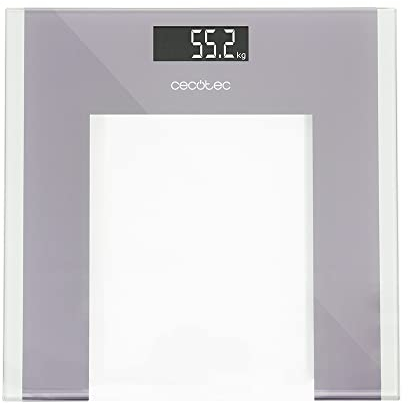 Cecotec Digitale Personenwaage Surface Precision Healthy. Gehärtetes Glas 30x30cm, Invertiertes LCD-Display, Maximale Kapazität 180 kg, Extraflaches Design, Inklusive Maßband