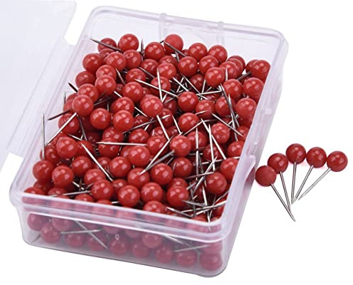 LUMoony Reißnagel Pins 300Pcs Rundkopfnadeln Landkarte Pinnadeln Pushpins Kartennadel Map Push Pin 5 * 11mm Stecknadeln für Weltkarte,Cork Board,Stoffmarkierung DIY Werkzeug
