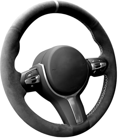 Alfanxi Handstich Für Alcantara Lenkradbezug für BMW F30 F31 F34 F10 F11 F07 F12 F13 X3 X4 X5 X6 F16 F20 F21 M135I 140I X1 X2 (Weiß Tripe)