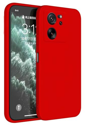 Topme Funda para Xiaomi MI 13T / Xiaomi MI 13T Pro (6.67 Inches) Carcasa Caja Case Estuche, Funda Protectora de Piel de Silicona TPU - Rojo Chino