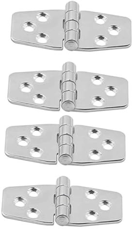 Housoutil Lot de 2 Charnières de Porte Robustes en Acier Inoxydable Faciles à Installer Matériel de Montage pour Armoires de Cuisine 2 Pièces