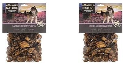 Dehner Wild Nature Hundesnack, Lamm-Lungenwürfel, naturbelassen, 200 g (Packung mit 2)