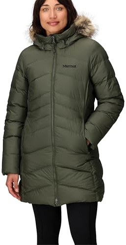 Marmot Donna WM's Montreal Coat, Piumino Leggero Isolante, Densità dell'Imbottitura 700, Cappotto da Esterno, Giacca Impermeabile Idrorepellente, Antivento, Nori, XL