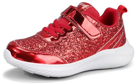 LUCKY STEP Baskets à pour Enfants Mode Étincelantes Princesse Tennis Brillants Chaussures de Sport à Sequins pour Enfants/Garçons/Filles