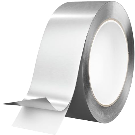 Cinta de aluminio adhesivas 0.1 mm de grosor, autoadhesiva, de alta temperatura, impermeable, para aislamiento de climatización, tuberías, juntas, parches, conductos de aire, conductos de escape