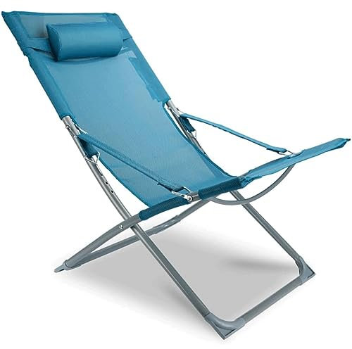 QWPYDXN Gartenstuhl Lazy Klappstuhl, 3-Fach verstellbare Rückenlehne, Campingstuhl, verschleißfester, atmungsaktiver Mesh-Strand-Loungesessel Angelstuhl