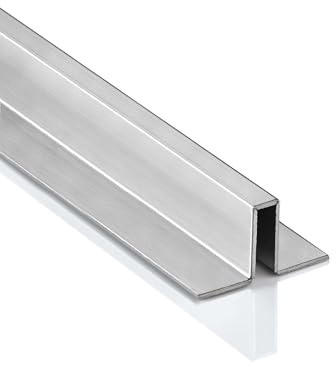 Slim-Line U-Bordüre mit Schenkel Fliesenschiene Edelstahl V2A 2,5m H12 | Für dekorative Linien und saubere Einfassungen im Fliesenbild, 12mm Profilmaß, 2,5m, V2A Edelstahl, gebürstet, silber