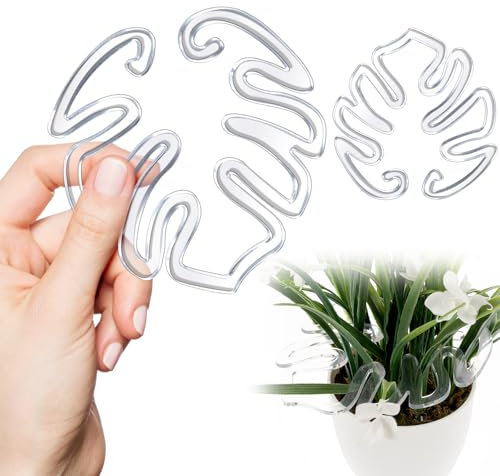 Yuanchu Monstera Lot de 2 supports pour plantes en forme de feuille de Monstera, en acrylique, en forme de fleur, réutilisables, pour plantes d'intérieur et d'extérieur