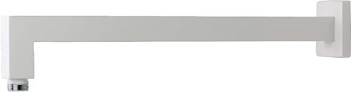PAFFONI Rubinetteria - Braccio Doccia Quadro Colore Bianco Opaco Rubinetteria ZSOF063BO - RUB10941 - L. 400, Bianco Opaco