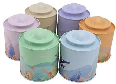 IMIKEYA 6 Pezzi Di Latta Di Tè Latta Di Cibo Barattolo Di Tè Per La Casa Vaso Di Foglie Sciolte Contenitori Di Alimenti Con Coperchi Contenitore Di Tè Contenitori