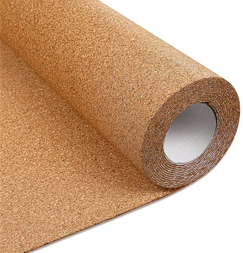 FunStick 60CMx2M Panneau Tableau en Liège Mural Auto Adhésif Artisanat de Fête Papier Peint Liege Afficher des Images Photos Fête École Accueil 3mm Rouleau de Liege Autocollant Papier Peint Cuisine