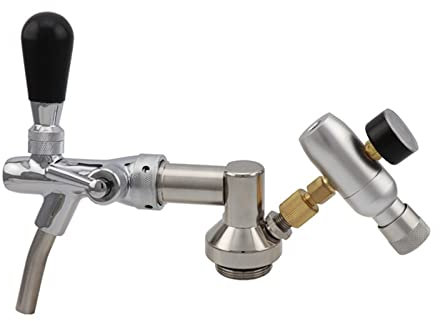 LCQSYE Spillatori per Birra Rubinetto erogatore Mini Growler con Caricatore per barilotto regolatore di CO2 per barilotto di Birra Homebrew 2L 4L 5L Accessori per la Birra(Type 1)