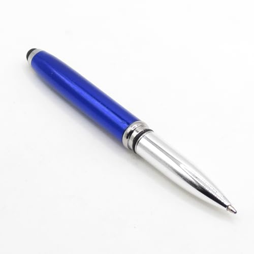 Linterna LED 3 en 1 con linterna, bolígrafo multifuncional con tinta negra para pantallas táctiles, disponible en rojo, negro y azul (azul)
