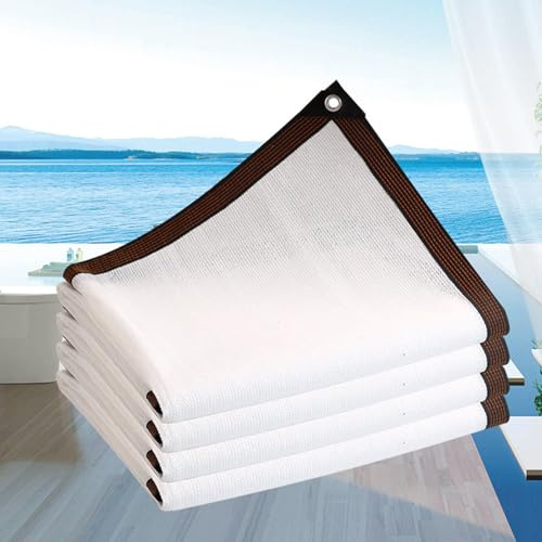 Toile D'ombrage Pour Plantes,Filet D'ombrage Blanc,Filet Protection Solaire Pour Serre Pergola Jardin,Auvent Respirant,Voile D'ombrage 85%,Tissu D'ombrage Avec Œillets,White-6x8m(19.7*26.2ft)