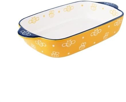 UZAMIRLEX Sartenes para lasaña, Plato de cerámica for Hornear de Doble Oreja, de 5,5 a 9 Pulgadas, con Capacidad de 400 a 1000 ml, Apto for Horno y microondas.(1000ml)