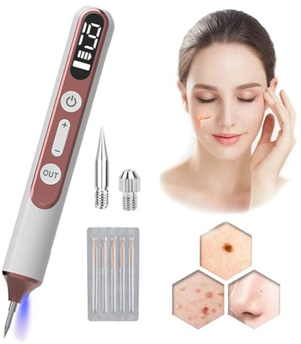 Lápiz Para Eliminar Verrugas Cutáneas, Lápiz de Plasma, 19 Niveles De Intensidad Y Luz Led, Con Aguja Reemplazable,Para Rostro,Cuerpo,Verrugas,Pecas,Nevos,Manchas De La Edad