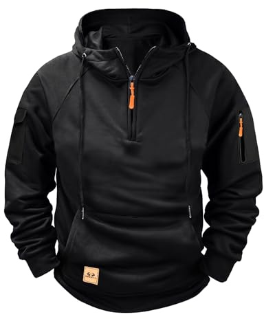 Youkly Hoodie Herren Pullover Langarm Sweatjacke Kapuzenjacke | Herren Männer Kapuzenpullover Sweatshirt Warm mit Taschen Hoody Herren mit Kapuze