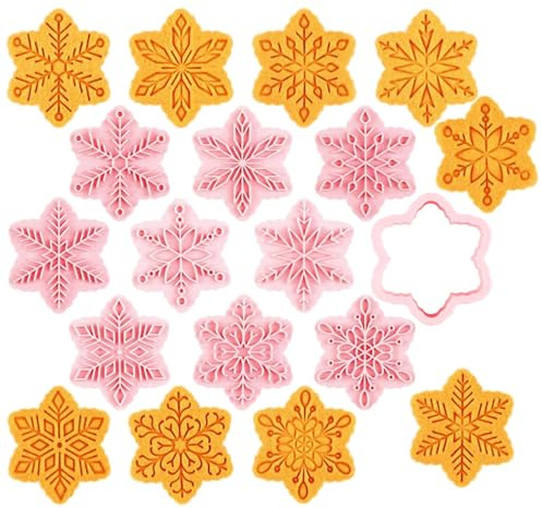 Timbri per biscotti di Natale, 9 stampini 3D, a forma di di neve, per riunioni di famiglia