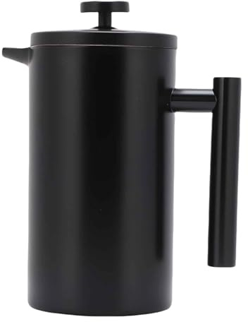 Enfmay Cafetera de prensa francesa de 350 ml, cafetera de acero inoxidable 304 con aislamiento de doble pared, sistema de triple filtración para una preparación óptima, ideal para el hogar, oficina