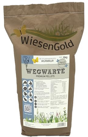 Wegwarte/Futterzichorie WiesenGold® Pellets/Cobs (6 kg) – natürliche Bitterkräuter zur Entwurmung und Parasitenabwehr mit hohem Inulingehalt für Pferde und Tiere
