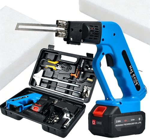 VNATWGOO Kit Taglierina A Lama Calda Senza Fili da 150 W, con Cassetta degli Attrezzi, per Pannelli in Schiuma, Polistirolo, Spugna, Epe, Eva, Gomma E Plastica KF150Set