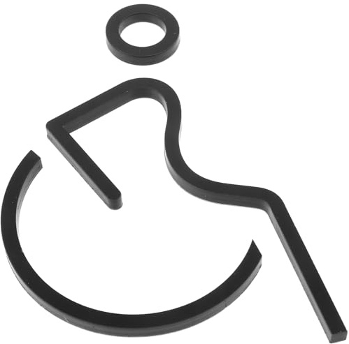 Healvian Disabled Wheelchair Symbol Sign for Restroom Acrylic Disability Toilet Door Sign Matte Black for Public Washrooms