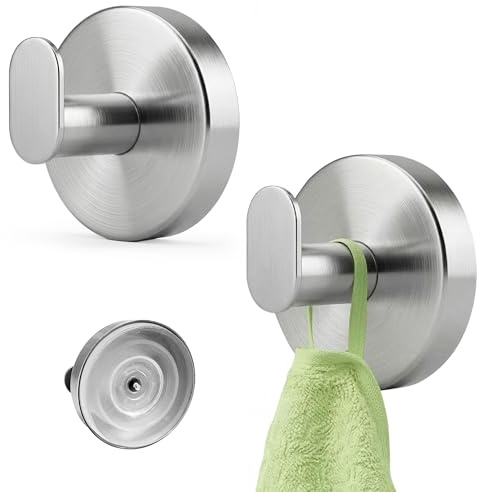 Fumagik 2 Toalleros de baño sin Taladro de Acero Inoxidable – Colgador Ventosa Resistente hasta 8 kg – Ideal Accesorios baño sin Taladro y Accesorios Cocina