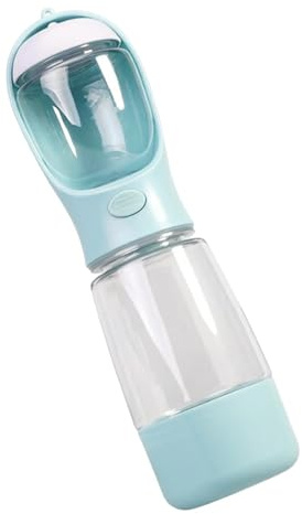 Botella para perros con | Recipiente antigoteo para comida | Botella dispensador con porta bolsas higiénicas | Apto para cachorros de talla mediana grande gatos conejos pasear playa