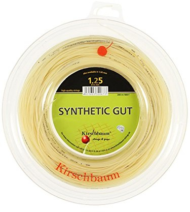 Kirschbaum Spule Synthetik gut Naturdarm Tennis Saite, Natur, 1,25 mm/17-gauge