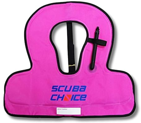 Scuba Choice Kid's Snorkel Vest with Name Box, Purple – Lightweight Adjustable Vest for Kids Up to 100 lbs with Easy Oral Inflator and Anti-Ride-Up Strap for Comfort and Safety