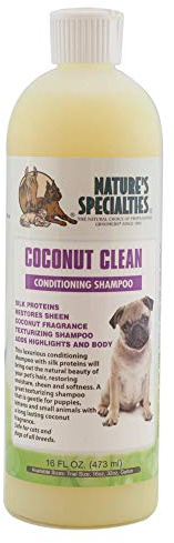 Nature's Specialties Coconut Clean Ultra Concentrated Dog Conditioning Shampoo for Pets, Makes up to 2 Gallons, Natural Choice for Professional Groomers, Adds Highlighting and Body, Made in USA, 16 oz