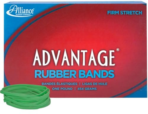 Alliance Rubber 66325 Advantage Rubber Bands Size #32, 1 lb Box Contains Approx. 700 Bands (3 x 1/8, Green)