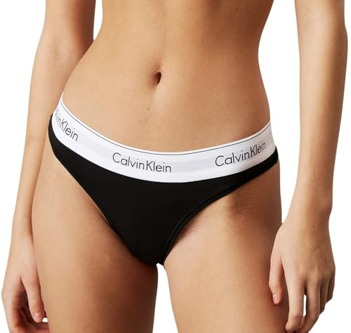 Calvin Klein Damen String Thong Unterwäsche, Schwarz (Black), S