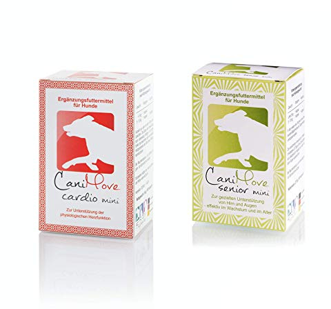 Spar-Set CaniMove Cardio mini & CaniMove Senior mini - je 100 Kapseln tierärztliches Ergänzungsfutter für Hunde im Alter mit Herzproblemen oder Störungen von Augen/Gehirn.