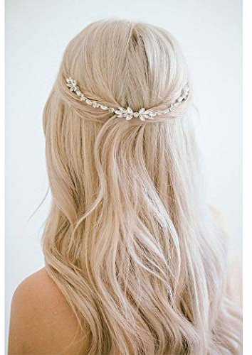 Unicra Hochzeit Kristall Haarkämme Braut Kopfschmuck Hochzeit Haarschmuck für Bräute (Silber)