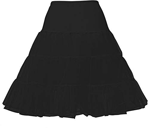 Abaowedding Flower Girls Hoopless Petticoat Crinoline Child's Tutu Underskirt Slips(Long-Black,Small)