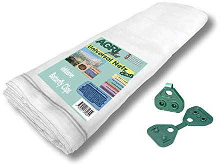 SET AGRIplus Sandkastennetz mit Butterfly Clips - Sandkastenabdeckung (300 x 300 cm + 30 Butterfly Clips)